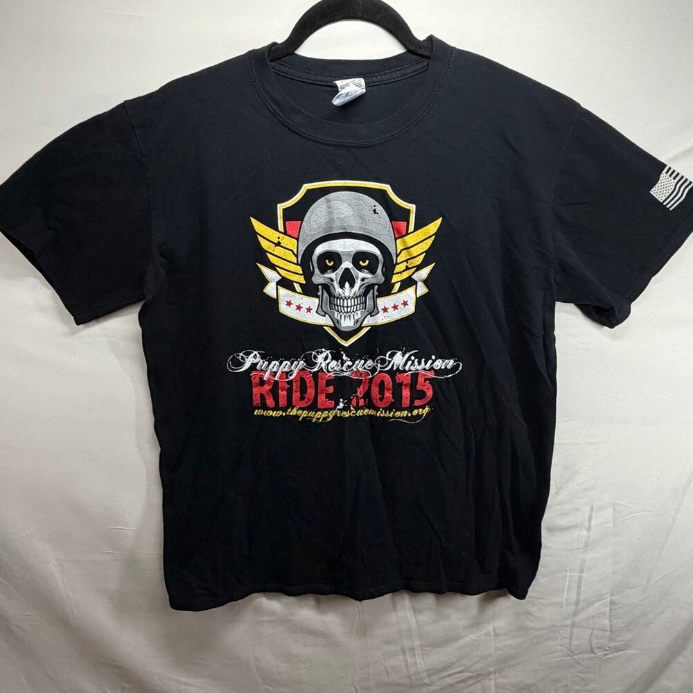 Harley Davidson Garden State NJ Puppy Rescue Mission Ride Tshirt - Woman Large